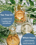 Nuria Rescue Pore-Minimizing Toner - made with Tea Tree Oil (an essential oil that helps promote a healthy skin microbiome) and Witch Hazel (a plant-based astringent that helps reduce excess oil)