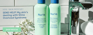 SOS: Skin Rescue! SEND HELP! My skin's dealing with Shine Overload Syndrome. SHOP RESCUE.